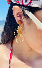 Minimalist gold dangle earrings for women
