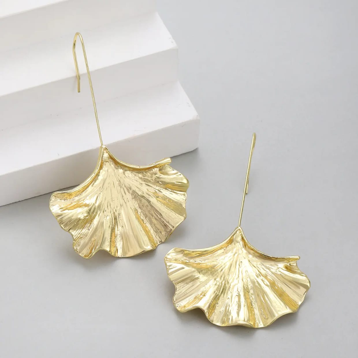 Boho Wild Gold Leaf Earrings – 18K Gold Plated by Kariva India