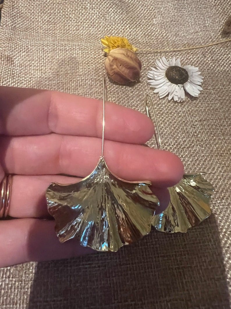Boho Wild Gold Leaf Earrings – 18K Gold Plated by Kariva India