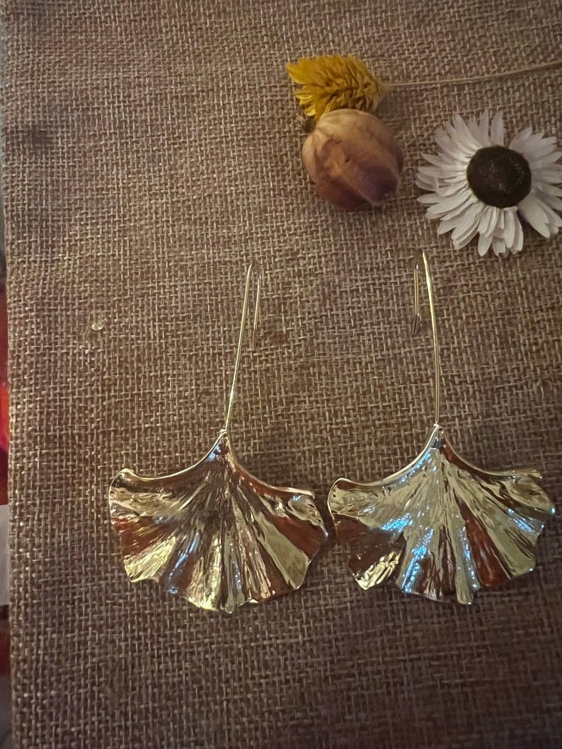 Boho Wild Gold Leaf Earrings – 18K Gold Plated by Kariva India