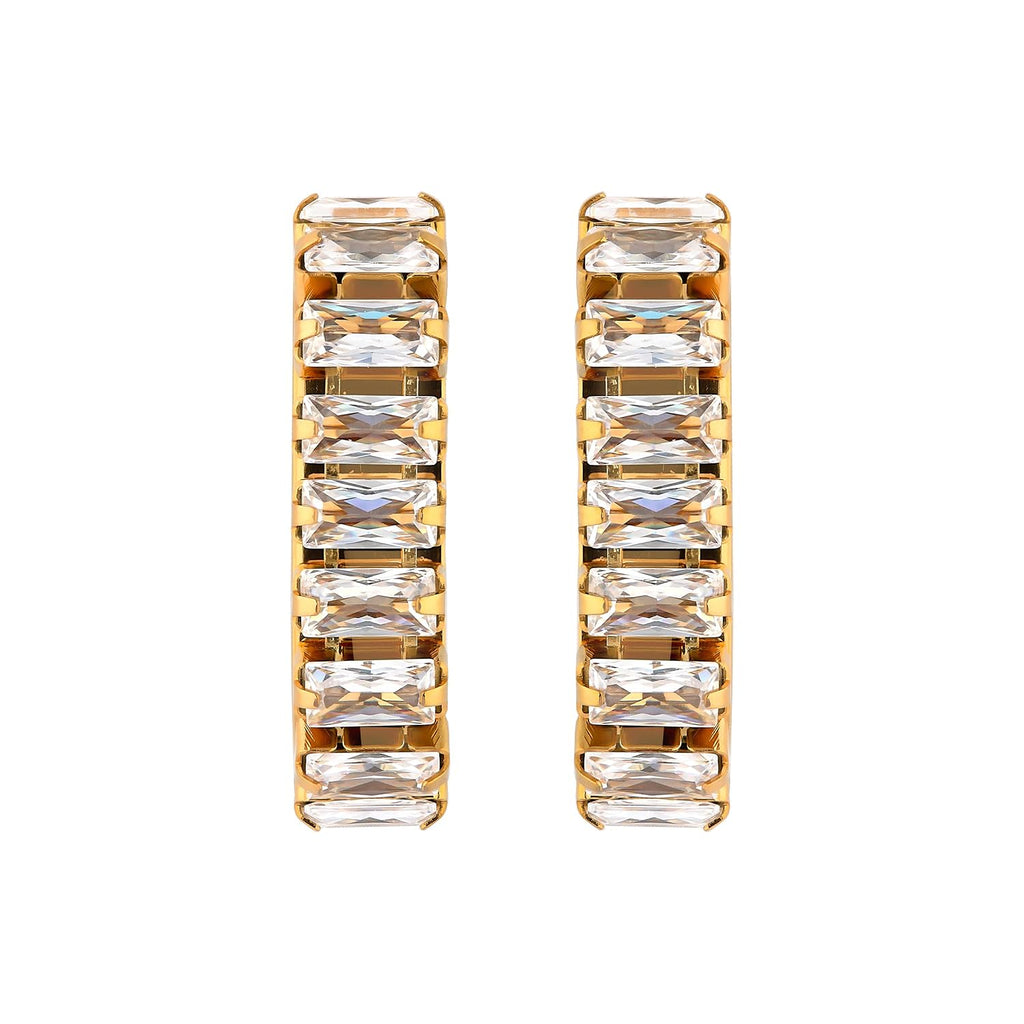 Crowned Edge Hoop Earrings – 18K Gold Plated Royal Hoops | Kariva
