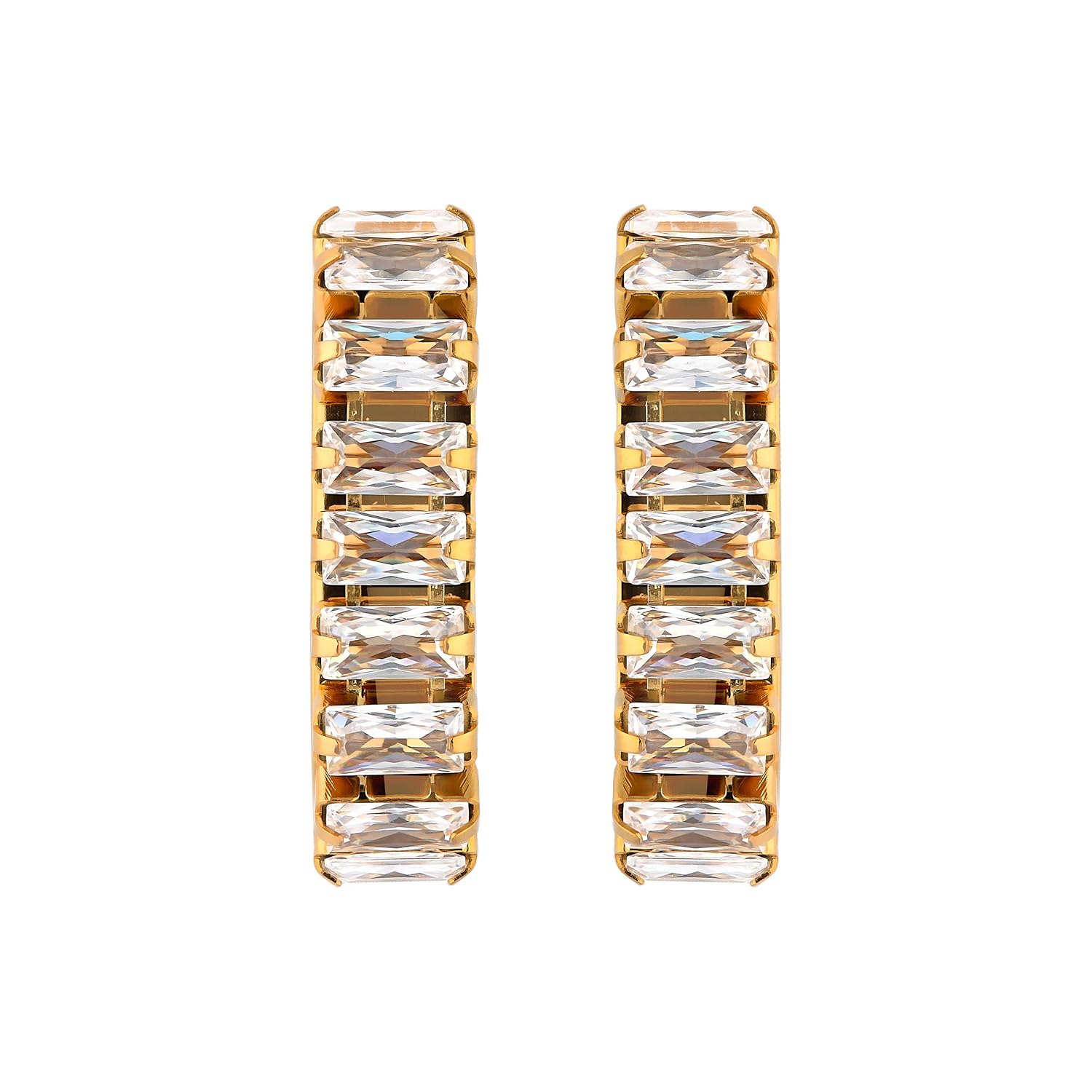 Crowned Edge Hoop Earrings – 18K Gold Plated Royal Hoops | Kariva