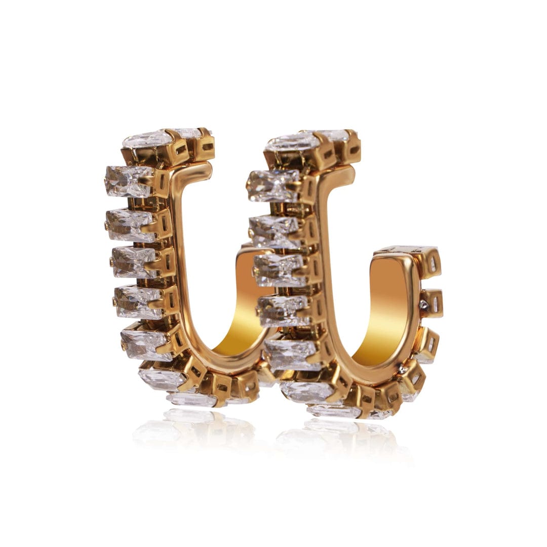 Crowned Edge Hoop Earrings – 18K Gold Plated Royal Hoops | Kariva