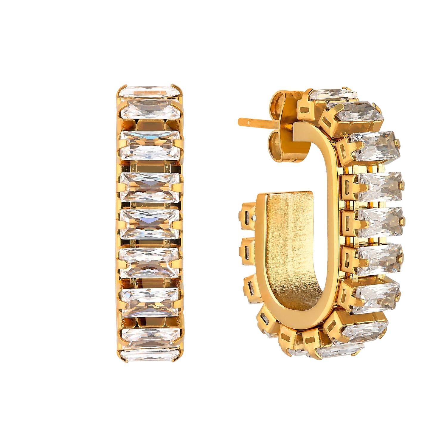 Crowned Edge Hoop Earrings – 18K Gold Plated Royal Hoops | Kariva