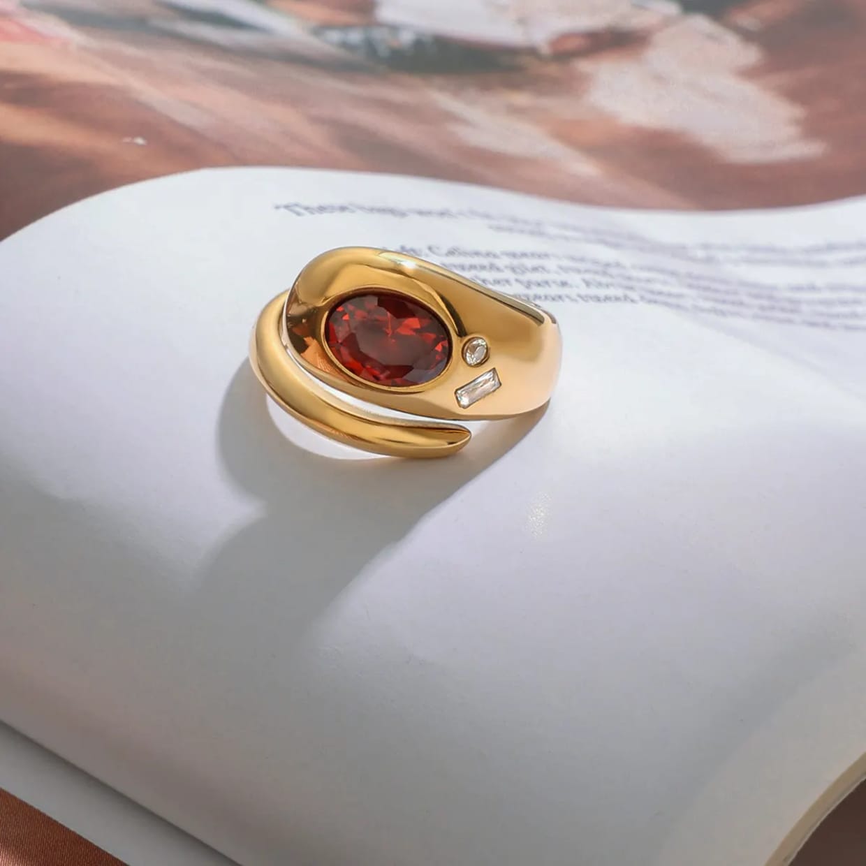 Bold Red Statement Ring – Adjustable Cocktail Jewelry | Kariva