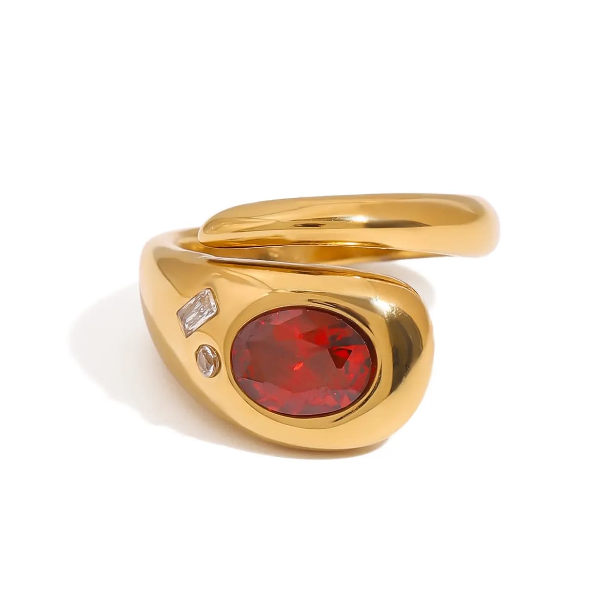 Bold Red Statement Ring – Adjustable Cocktail Jewelry | Kariva