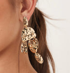 Dreamy gold chandelier earrings by Kariva, 18K gold plated statement jewelry
