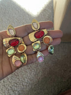 Vivid Bloom Chandelier Earrings – 18K Gold Floral Dangles | Kariva