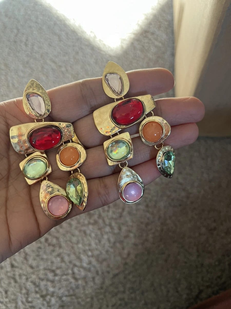 Vivid Bloom Chandelier Earrings – 18K Gold Floral Dangles | Kariva