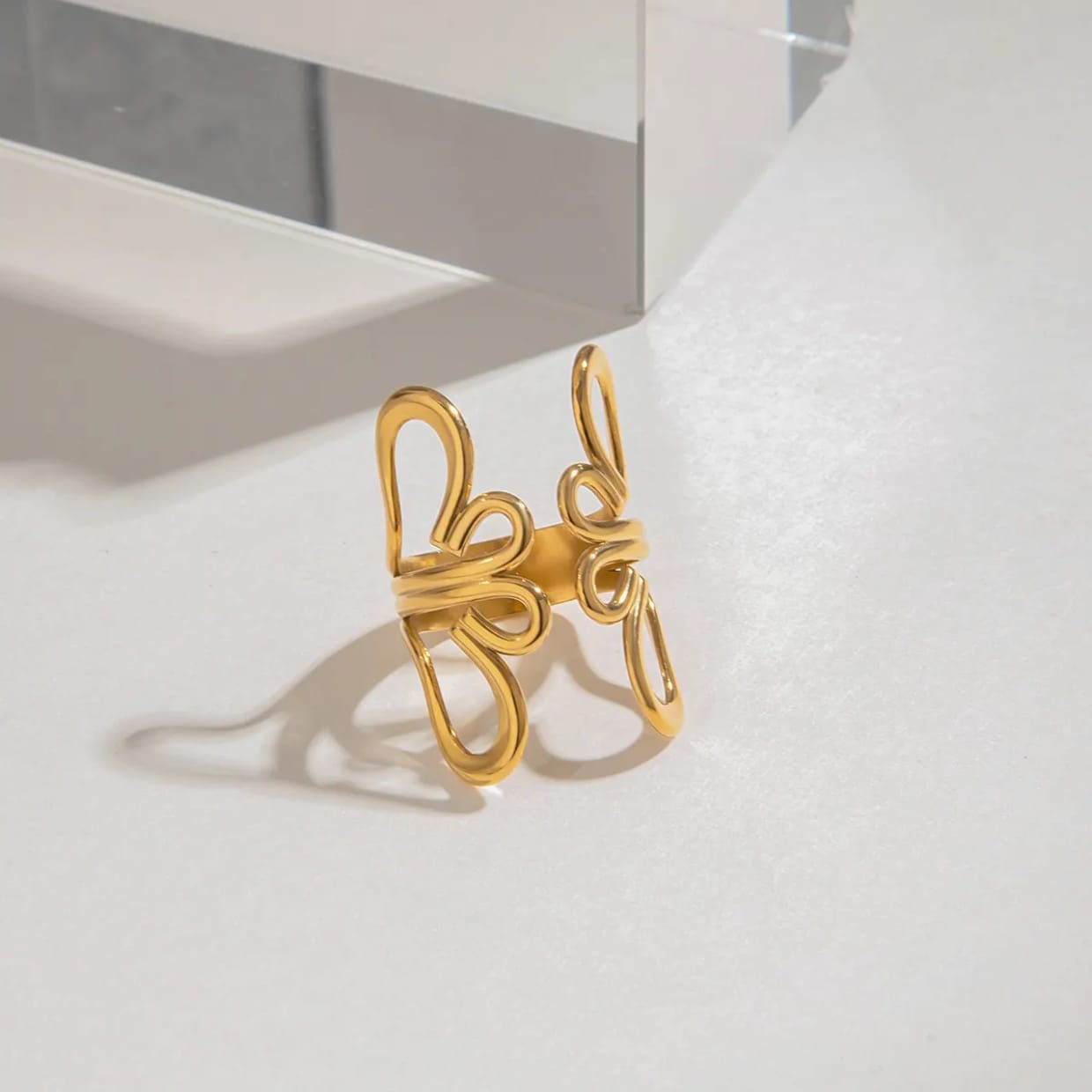 Floral Statement Gold Ring – Adjustable Jewelry | Kariva
