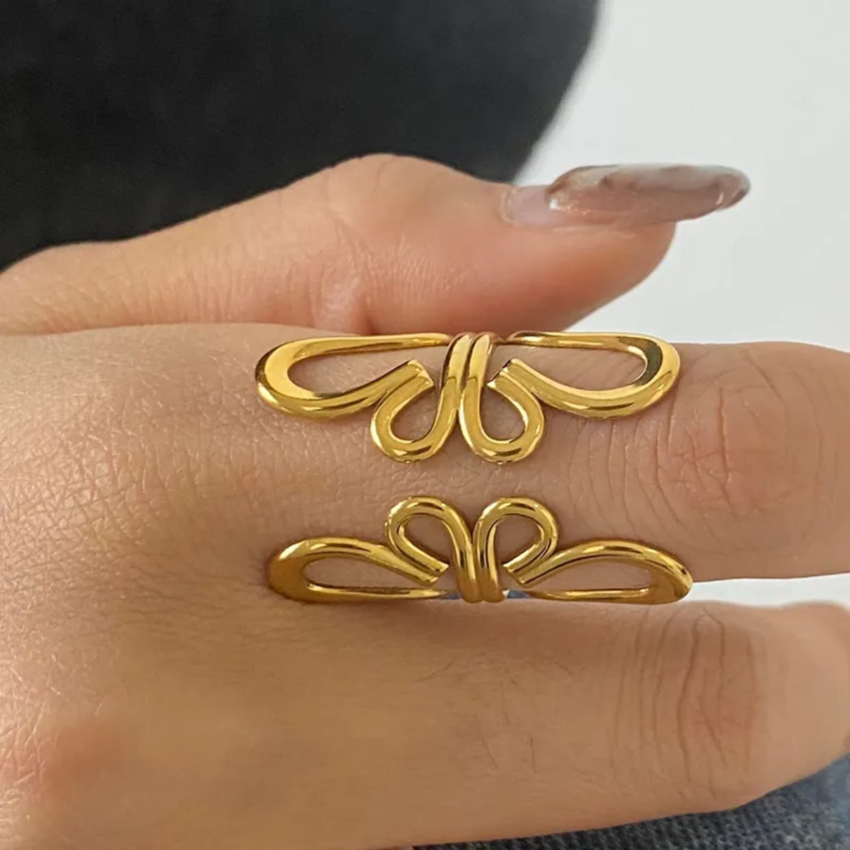 Floral Statement Gold Ring – Adjustable Jewelry | Kariva