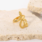Serpent Twist Ring – Adjustable Snake Ring in 18K Gold | Kariva