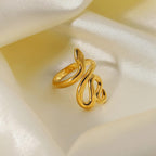 Serpent Twist Ring – Adjustable Snake Ring in 18K Gold | Kariva