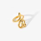 Serpent Twist Ring – Adjustable Snake Ring in 18K Gold | Kariva