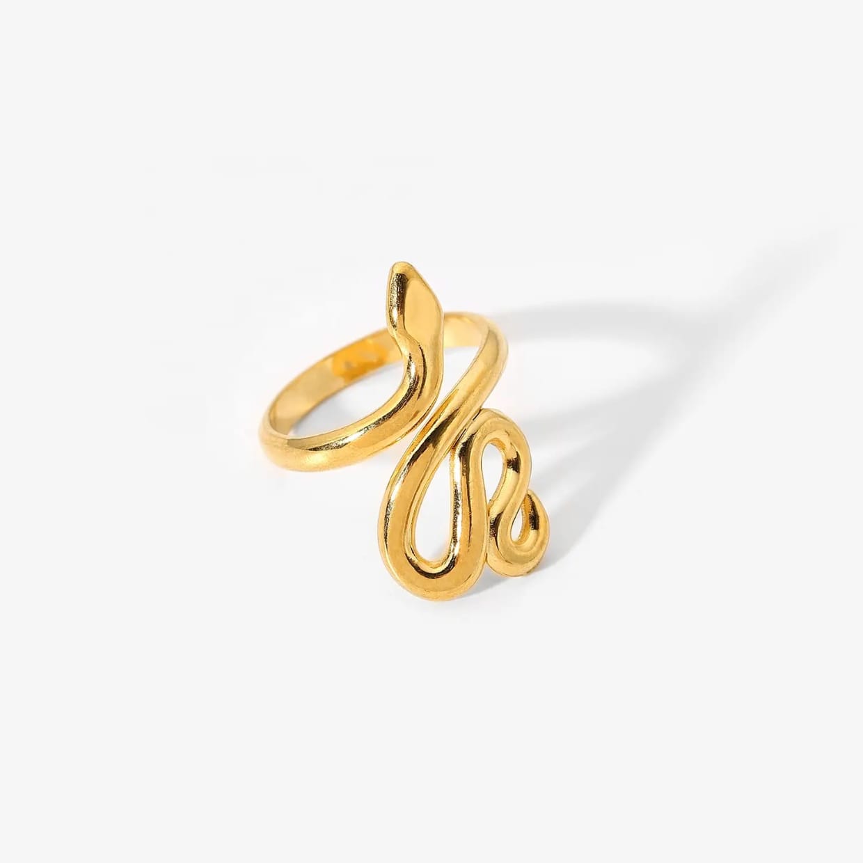 Serpent Twist Ring – Adjustable Snake Ring in 18K Gold | Kariva