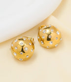 Kariva 18K gold plated studded dome earrings for women – bold yet elegant - gifting and partywear