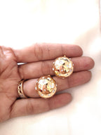 Kariva 18K gold plated studded dome earrings for women – bold yet elegant - gifting and partywear