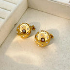 Kariva 18K gold plated studded dome earrings for women – bold yet elegant - gifting and partywear