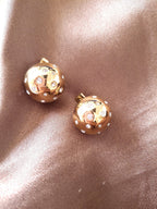 Kariva 18K gold plated studded dome earrings for women – bold yet elegant - gifting and partywear